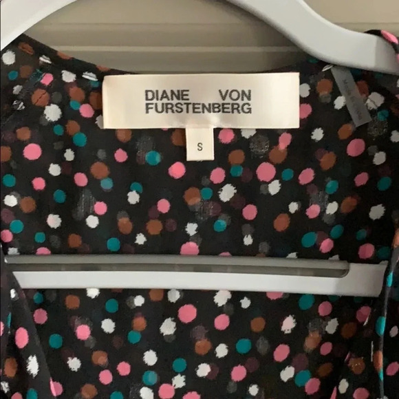 NWOT Diane Von Furstenberg Multicolored Dots Top - Picture 3 of 3